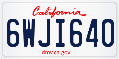 CA license plate 6WJI640