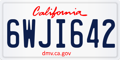 CA license plate 6WJI642