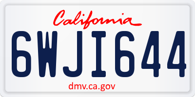 CA license plate 6WJI644