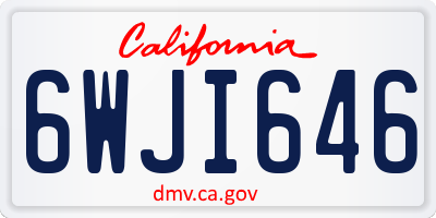 CA license plate 6WJI646
