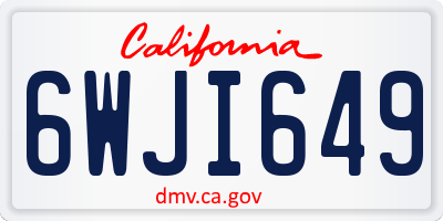 CA license plate 6WJI649