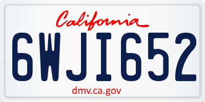 CA license plate 6WJI652