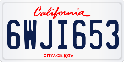 CA license plate 6WJI653