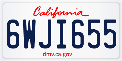 CA license plate 6WJI655