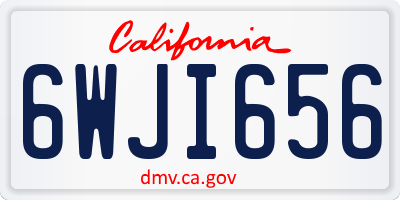 CA license plate 6WJI656