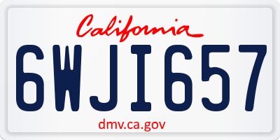 CA license plate 6WJI657