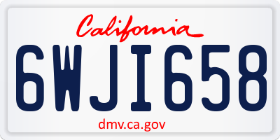 CA license plate 6WJI658
