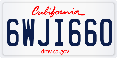 CA license plate 6WJI660