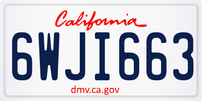 CA license plate 6WJI663