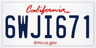 CA license plate 6WJI671