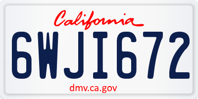 CA license plate 6WJI672