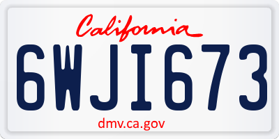 CA license plate 6WJI673