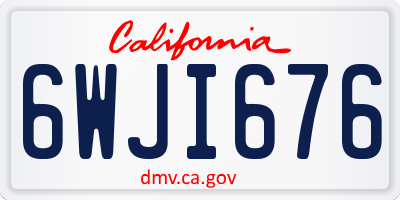 CA license plate 6WJI676