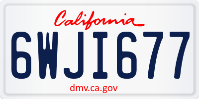 CA license plate 6WJI677