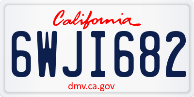 CA license plate 6WJI682