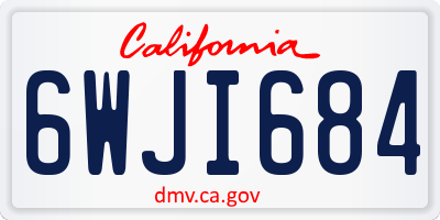 CA license plate 6WJI684