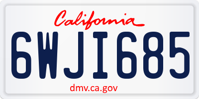 CA license plate 6WJI685