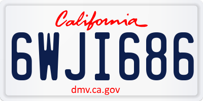 CA license plate 6WJI686