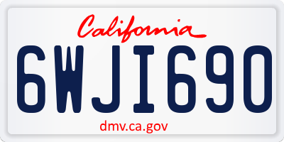 CA license plate 6WJI690