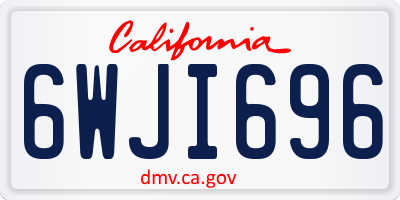 CA license plate 6WJI696