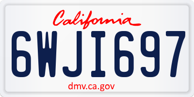 CA license plate 6WJI697