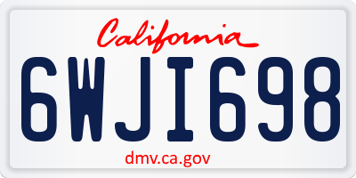 CA license plate 6WJI698