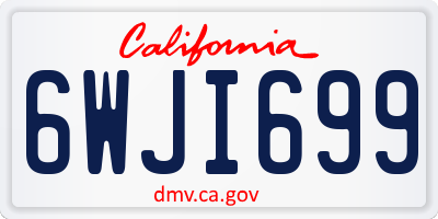 CA license plate 6WJI699