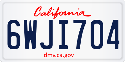 CA license plate 6WJI704