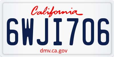 CA license plate 6WJI706