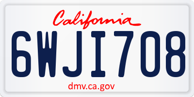 CA license plate 6WJI708