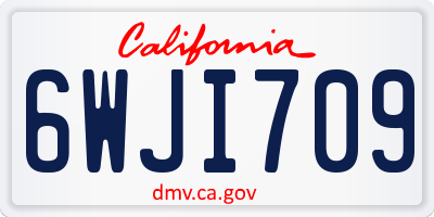 CA license plate 6WJI709