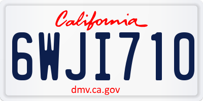 CA license plate 6WJI710