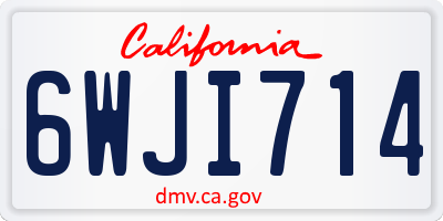 CA license plate 6WJI714