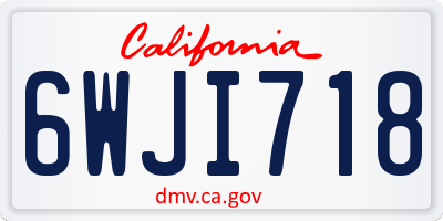 CA license plate 6WJI718