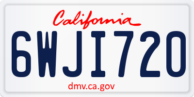 CA license plate 6WJI720