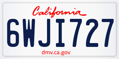 CA license plate 6WJI727