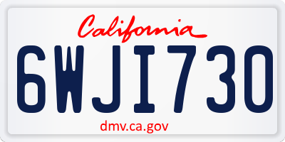 CA license plate 6WJI730