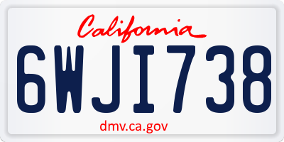 CA license plate 6WJI738