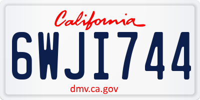CA license plate 6WJI744