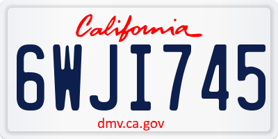 CA license plate 6WJI745