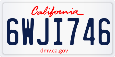 CA license plate 6WJI746