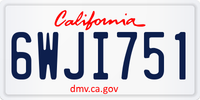CA license plate 6WJI751