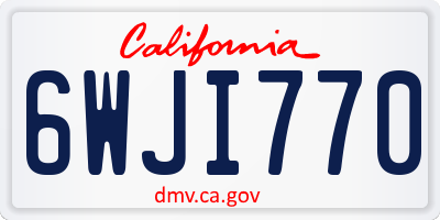 CA license plate 6WJI770
