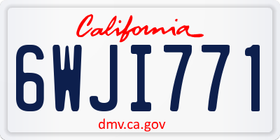CA license plate 6WJI771