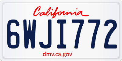 CA license plate 6WJI772