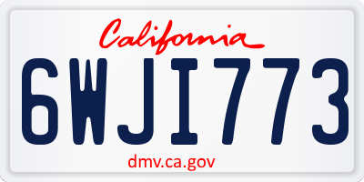 CA license plate 6WJI773