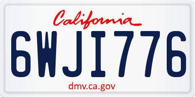 CA license plate 6WJI776