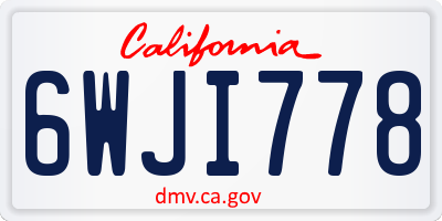 CA license plate 6WJI778