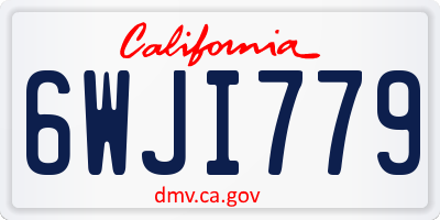 CA license plate 6WJI779