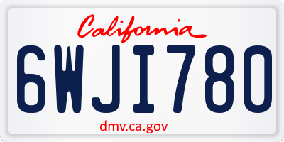 CA license plate 6WJI780